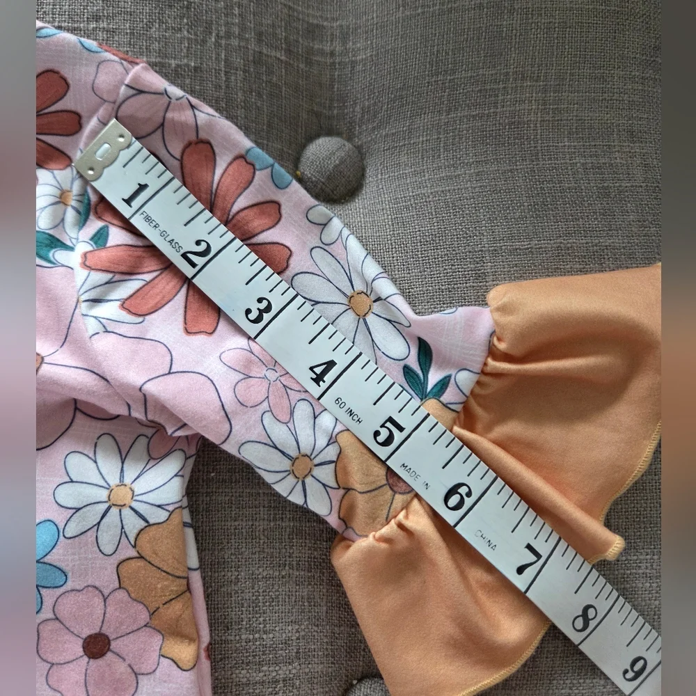 Daisy Blooms Baby Romper Onesie By Clover Cottage Apparel Boutique 6-12M. NWT